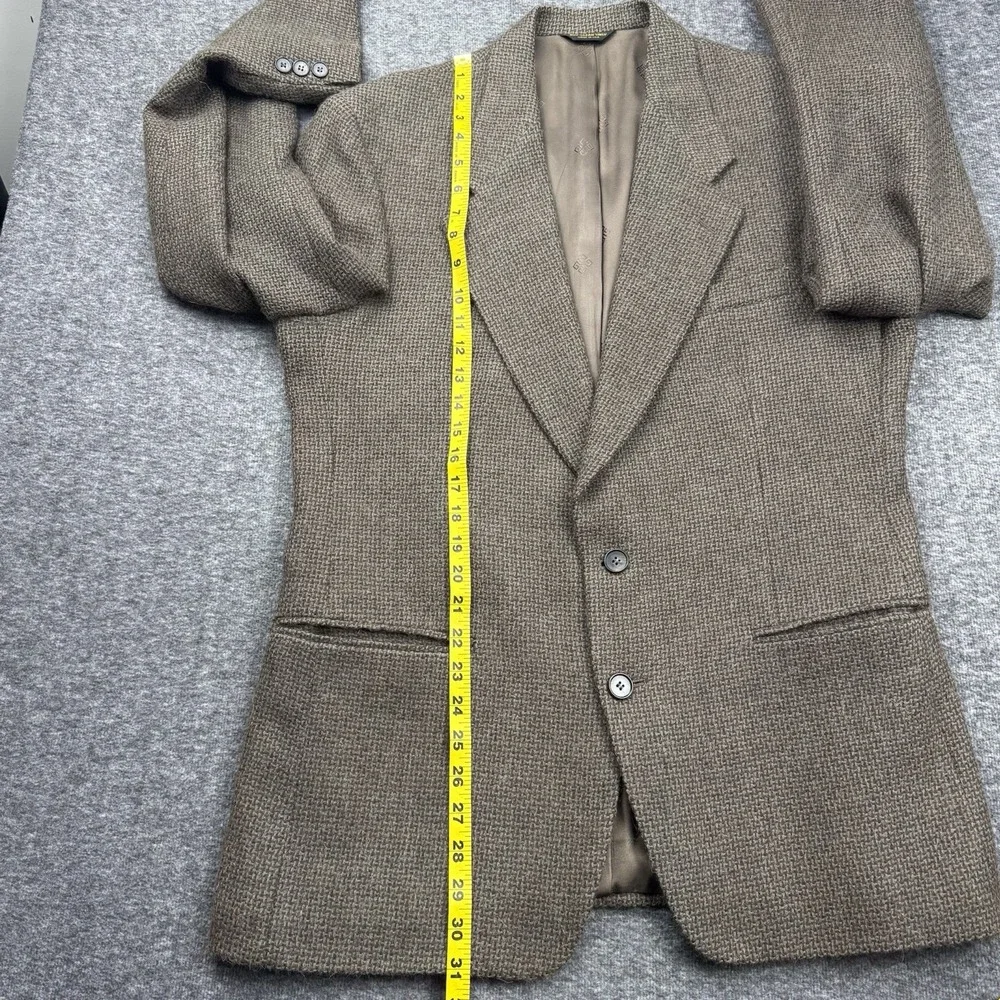 Givenchy Monsieur Vintage Mens Wool Tweed Blazer‎ Jacket Size 40R USA Brown